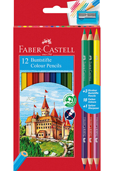 Faber Castell Creioane colorate Faber-Castell 12+3 - prietenoase