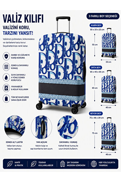 Bagline Lycra Flexible Fabric Durable Luggage and Suitcase Cover Blue 👉   An...