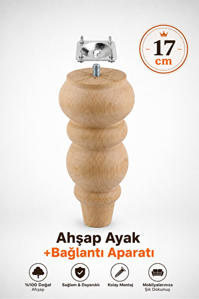 NZB Ahşap Ayak Bağlantı Aparatlı Mobilya Koltuk Kanepe Sehpa Masa Ayağı Ayakl...