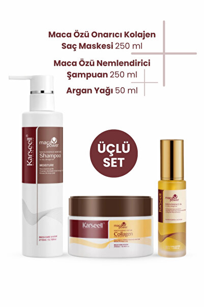 KARSEELL SET Onarıcı Repair Kolajen Saç Maskesi 250 ml + Nemlendirici Şampuan...