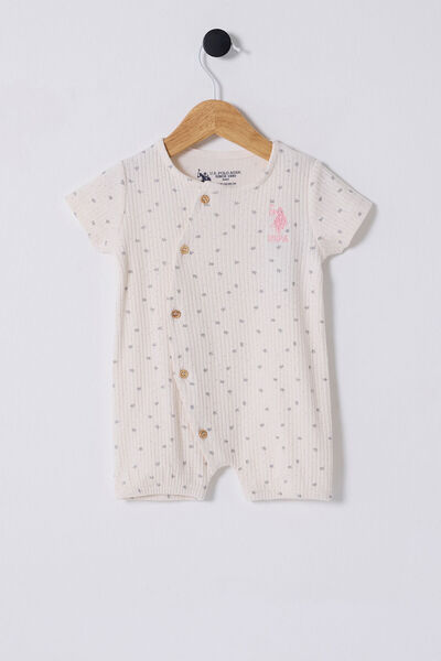 U.S. Polo Assn. Kız Bebek Beyaz Tulum