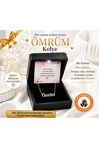 HIFA DIAMOND HANDMADE JEWELERY Ömrüm Yazılı Kolye | 925 Ayar Gümüş Kaplama ve...