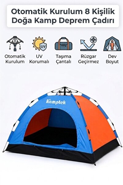 kamptek kamp teknolojisi Kamptek Outdoor 8 Kişilik Otomatik Kurulum Kamp Doğa...