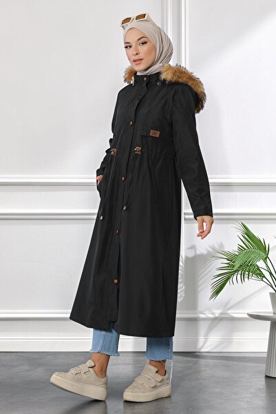 Missvalle Lace Detailed Coat Black 15800