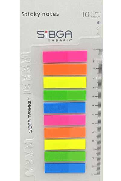 sibga tasarım Postit Şeffaf Neon Fosfor Renkli Plastik Postit Post-it Post it...