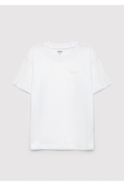 Mavi Beyaz Basic Tişört Loose Fit / Bol Rahat Kesim 6610493-620