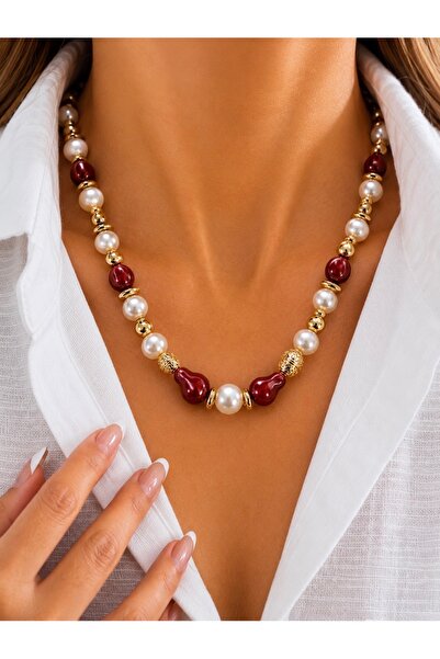 shinora.jewelry Shinora Mercan İnci Statement Kolye