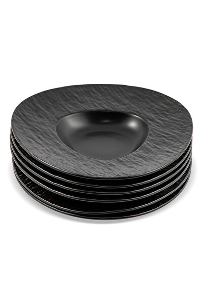 Zass Set farfurii ceramice cu textură de piatră – 6 piese ZG-DS 04 Negru