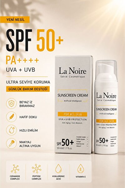 La Noire Akıllı Güneş Kremi Spf50 | Çinko | Yaşlanma-Kırışıklık Karşıtı | Cer...