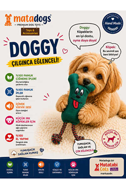 MATATABİ CATS Matatabi Doggy Peluş Sesli Köpek Oyuncağı 23 Cm