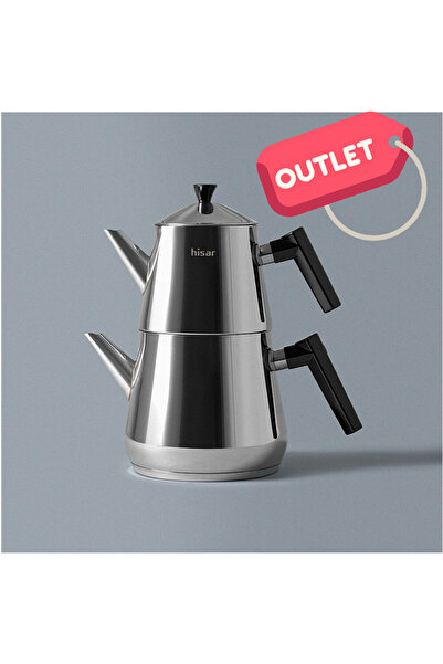 Hisar Heybeli Plus Midi Çelik Çaydanlık Siyah **OUTLET**