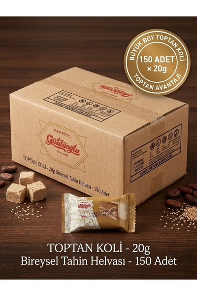 Güldüoğlu Şekerleme İkramlık Mini Paket Sade Tahin Helvası 150 Adet x 20 gr
