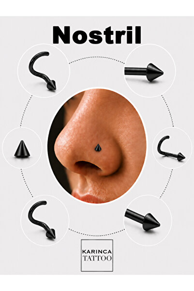 Karınca Piercing Burun Piercingi Cerrahi Çelik Nostril (Karınca Tattoo)