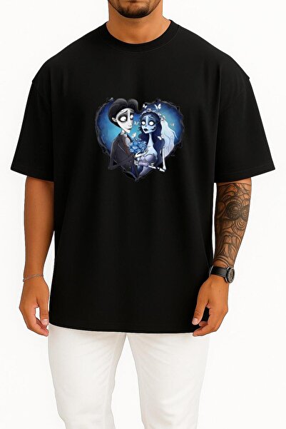 Bahriyeli Collection قصة فضفاضة تي شيرت Corpse Bride Chest مطبوع للجنسين