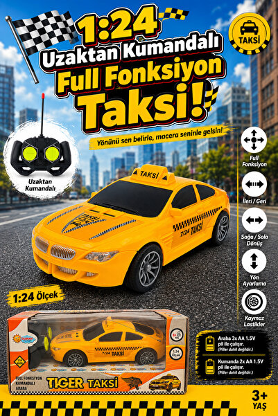 craftivio Tiger Taxi Remote Control Car 1:24 Scale Full Function