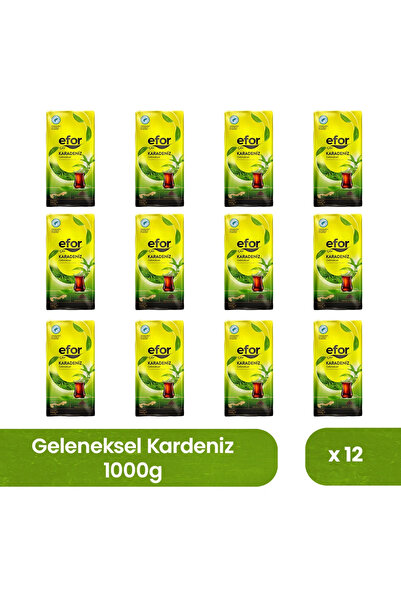 EFOR ÇAY EFOR GELENEKSEL KARADENİZ ÇAYI 1 KG X 12 ADET