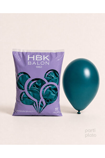 HBK Balon بالون باستيل 11 بوصة Hbk باللون الفيروزي الداكن 100 قطعة