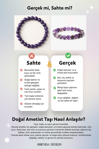 Orenda Design Amethyst Stone Natural Stone Bracelet (Stone of Emotional Balance) 1St Quality Natural Stone