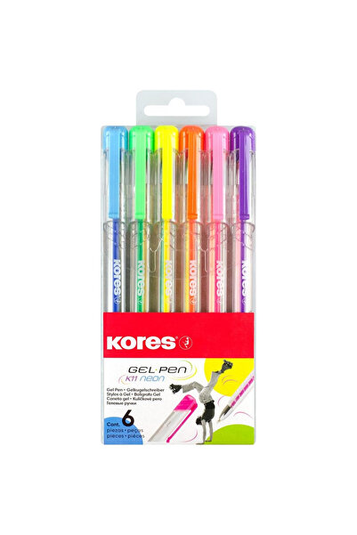 kores Pix cu gel K11 0.4mm culori neon 6/set