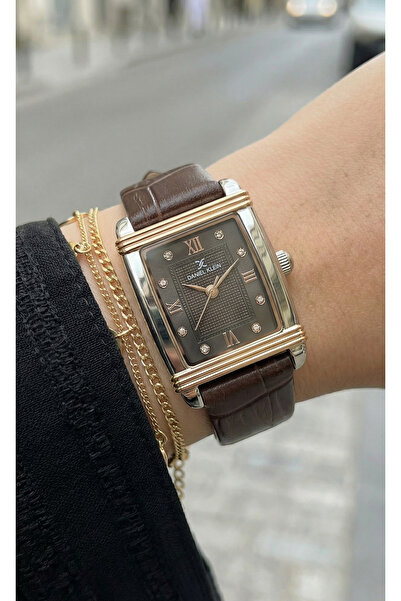 Daniel Klein Premium Dark Brown Leather Watch for Women DK.1.14116-6