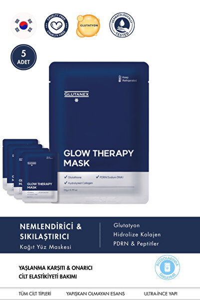 GLUTANEX قناع العلاج المتوهج 5 قطع – قناع ورقي للعناية المركزة Pdrn