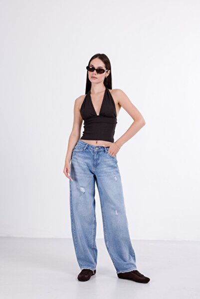 i8 Denim بنطلون جينز بتفاصيل ممزقة
