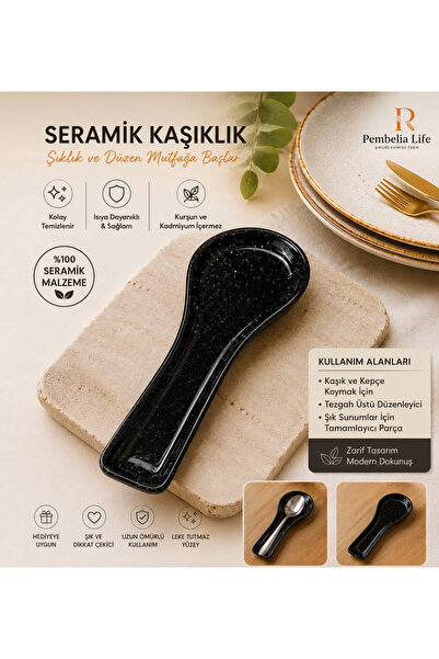 Black Ceramic Countertop Dirty Spoon Coaster Dirty Spoon Coaster