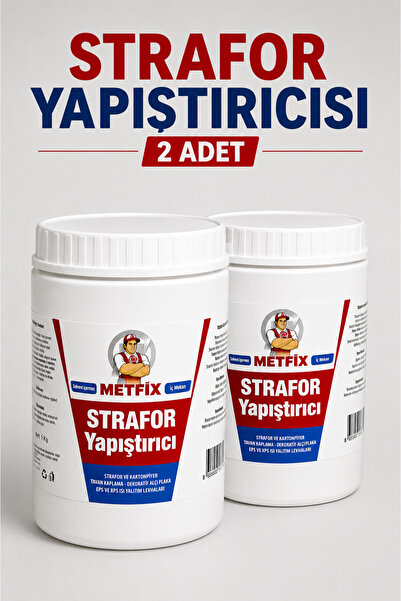 METFİX 2 ADET 1 KG Strafor Yapıştırıcısı Su Bazlı Güçlü Tavan Kaplama Yapıştı...