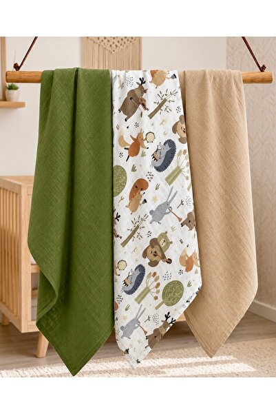 Sahra İpek Organik Pamuk Müslin Örtü & Müslin Bebek Battaniyesi 90 cm x 90 cm