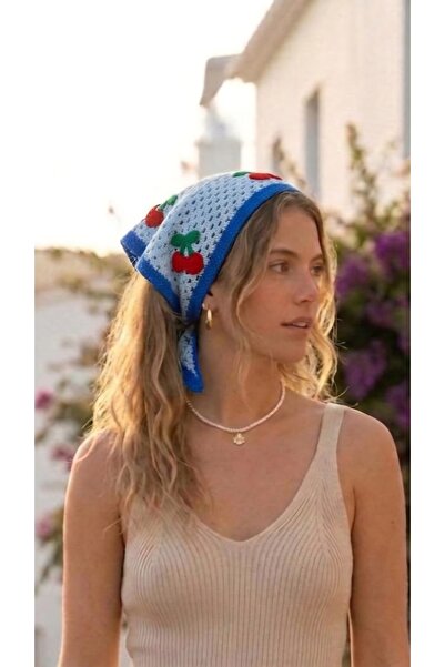 destini Women's Knitted Bandana Hair Bandana Waist Bandana Granny Square Bandana