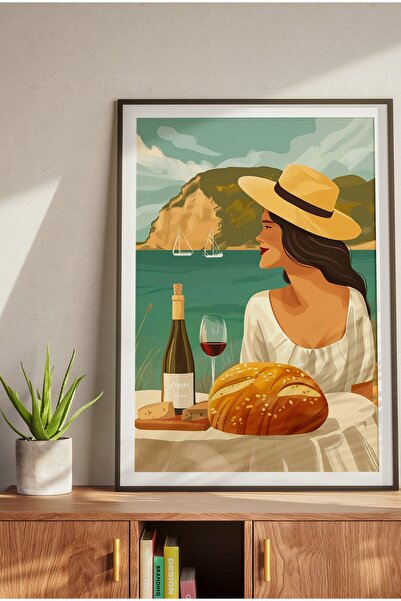 Wallnest Poster Fara Rama, Tablou Bucatarie Mediteranean, Vin Paine Decor Perete