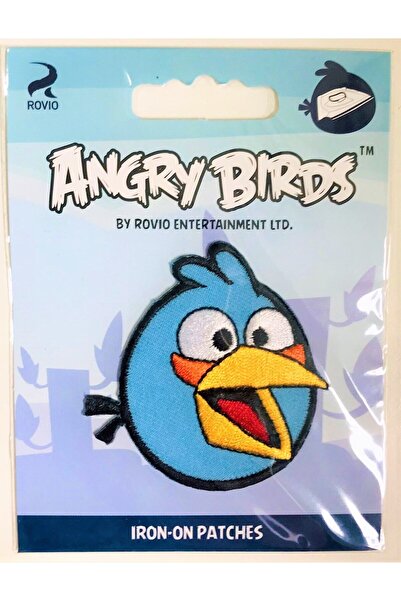 Angry Birds Тъкана значка с ютия - нашивка - нашивка - синя- (оригинален лице...