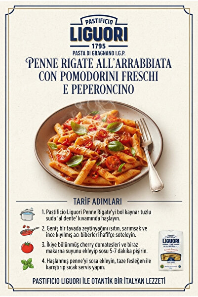 LIGUORI Penne Rigate İtalyan Makarna 500 Gr