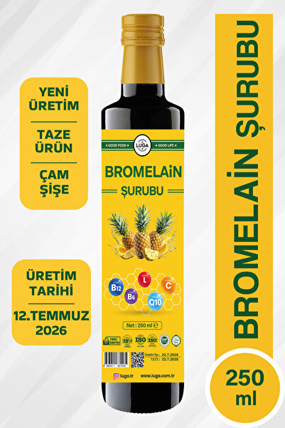 Luga Bromelain Ananas İçeren Detox Şurubu 250 ml - Koenzim Q10 L-Karnitin C B...