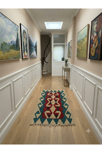 ŞAHMERDANOĞLU 61X115 Cm El  Dokuması Kayseri Kilimi, Yazlık Evinize Otantik D...