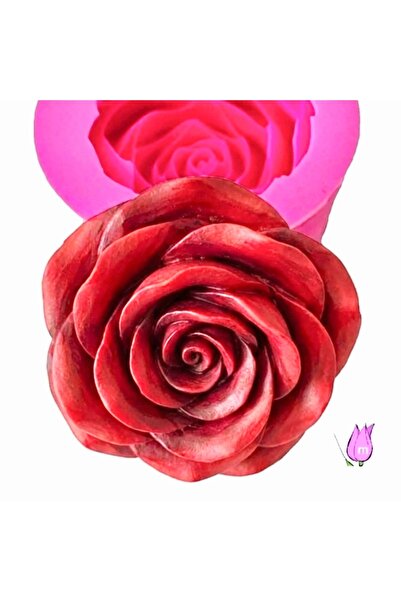morlalem m 3 Boyutlu 10cm Büyük Boy Gül Çiçek Silikon Kalıp K-065, Kokulu Taş...