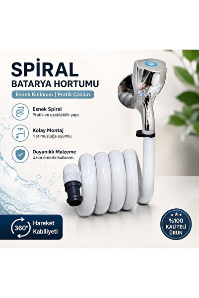 BDZ DERİ wc hortummatik lavabo hortumu beyaz renk yere değmez 90 cm