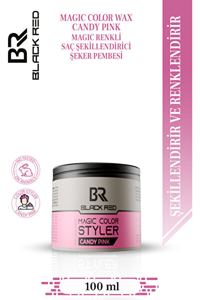 Black Red Magic Color Styler Candy Pink Geçici Pembe Renkli Saç Şekillendiric...