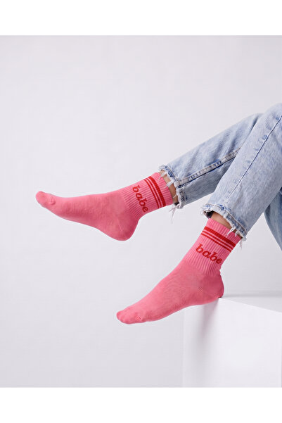 Neşeli Çoraplar Pink Babe Patterned Unisex Athletic Socks