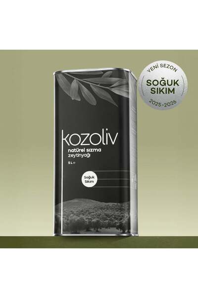 kozoliv SOĞUK SIKIM NATUREL SIZMA ZEYTİNYAĞI 5 LT TENEKE KUTU