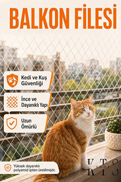 KTS SHOP 2,5x7 Metre | Balkon Güvenlik Filesi | Kedi Pencere Filesi | Balkon ...
