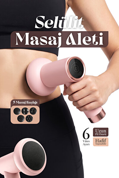 EN SİGA Zayıflatıcı Selülit Vücut Masaj Aleti, 5 Masaj Başlıklı Kablosuz Şarj...