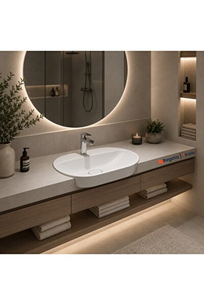 KALE Zero 2.0 60x40 Cm Yarı Gömme Oval Lavabo