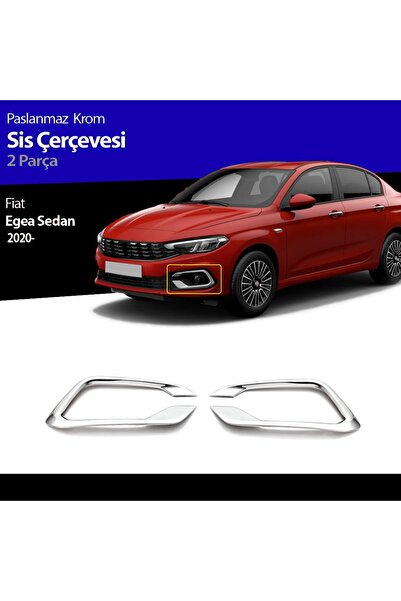 beyaztuning Fiat Egea Sis Farı Çerçevesi Kromu Nikelajı 2020-2021 Sonrası