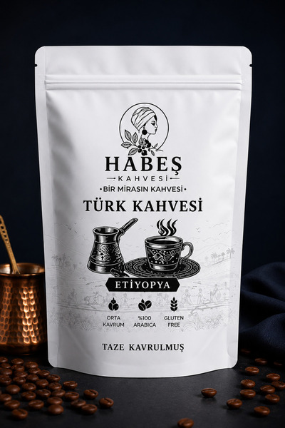 HABEŞ KAHVESİ Premium Ethiopia Yirgacheffe Türk Kahvesi 500 gr – Bol Köpüklü,...