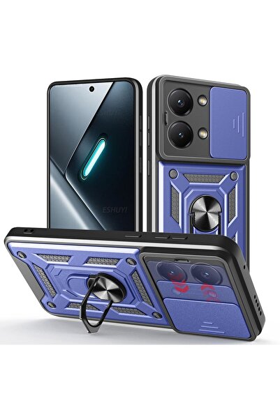 Rivor Xiaomi Poco X8 Pro Max Uyumlu Kılıf Kamera Sürgülü Standlı Yüzüklü Darb...