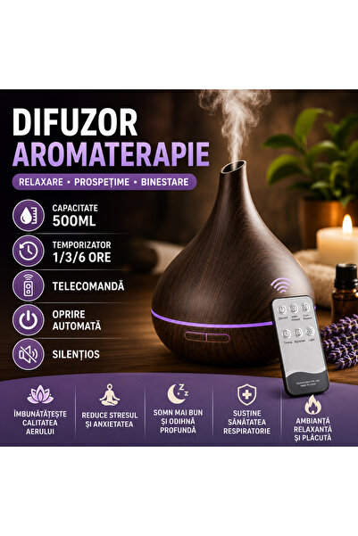 SMARTECH Difuzor de uleiuri esențiale, umidificator pentru aromaterapie, reze...