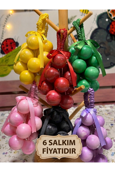 umay hatun soap Premium Üzüm Çekirdeği Yağlı Doğal El Yapımı Sabun 6 salkım