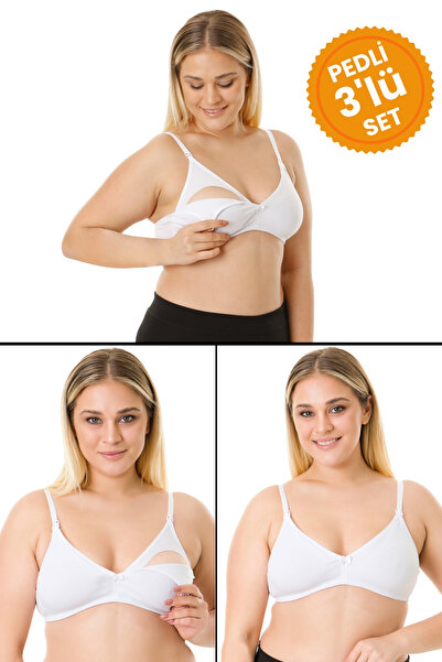 par lingerie pl 3'lü Çıkarılabilir Pedli Emzirme Sütyeni
