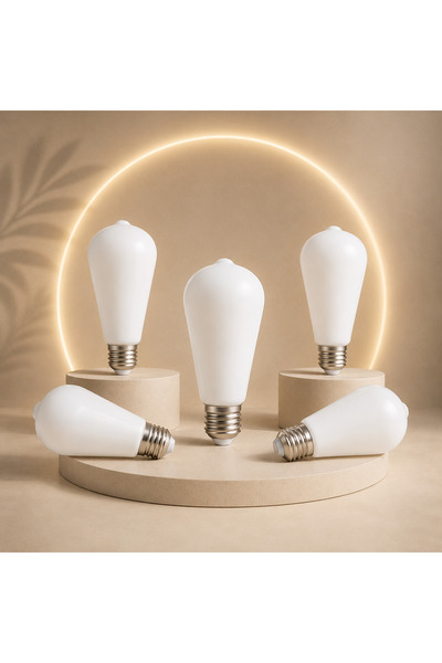 ORBUS Milky ST6W LED Filament Ampul – Beyaz Cam, Sarı Işık, 6W 540 Lümen E27 Duy